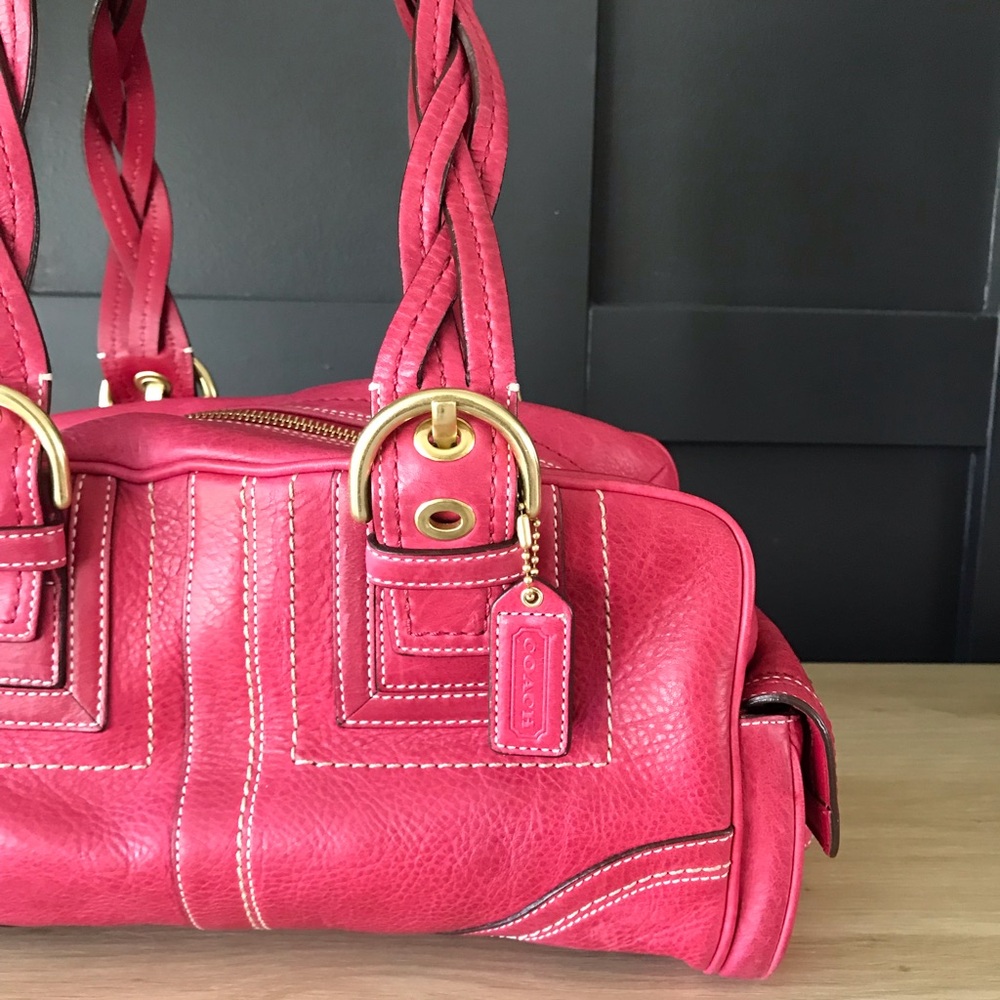 Coach Mia Vintage Leather Shoulder Bag 10048 Y2K 2006, Rare Pink, Braided Strap - Picture 12 of 16